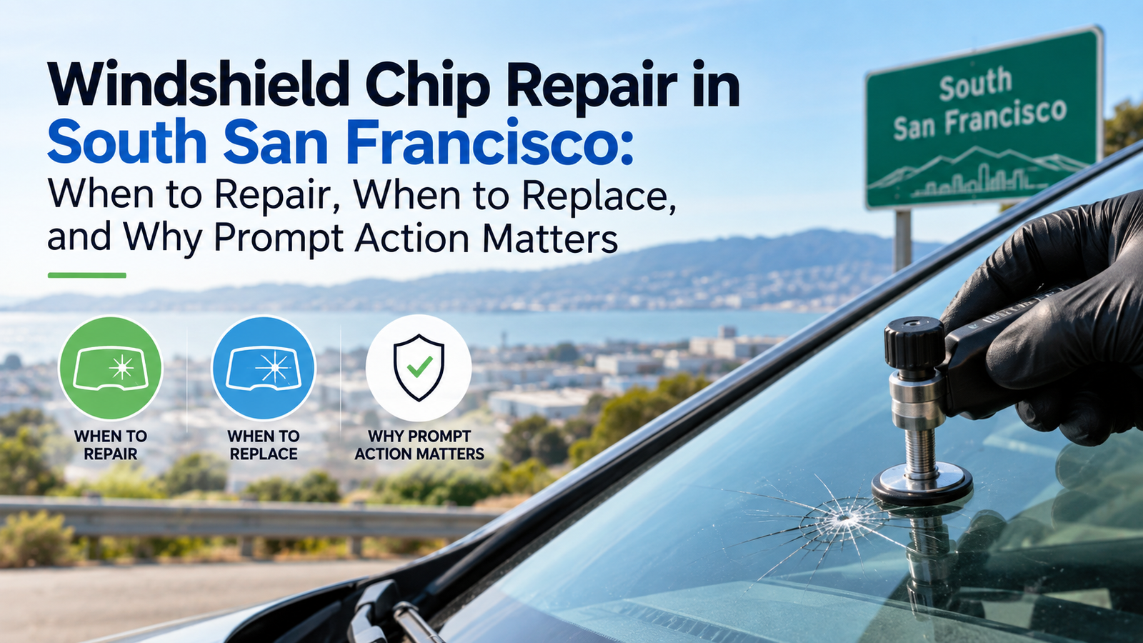 Windshield Chip Repair in South San Francisco: When to Repair, When to Replace, and Why Prompt Action Matters